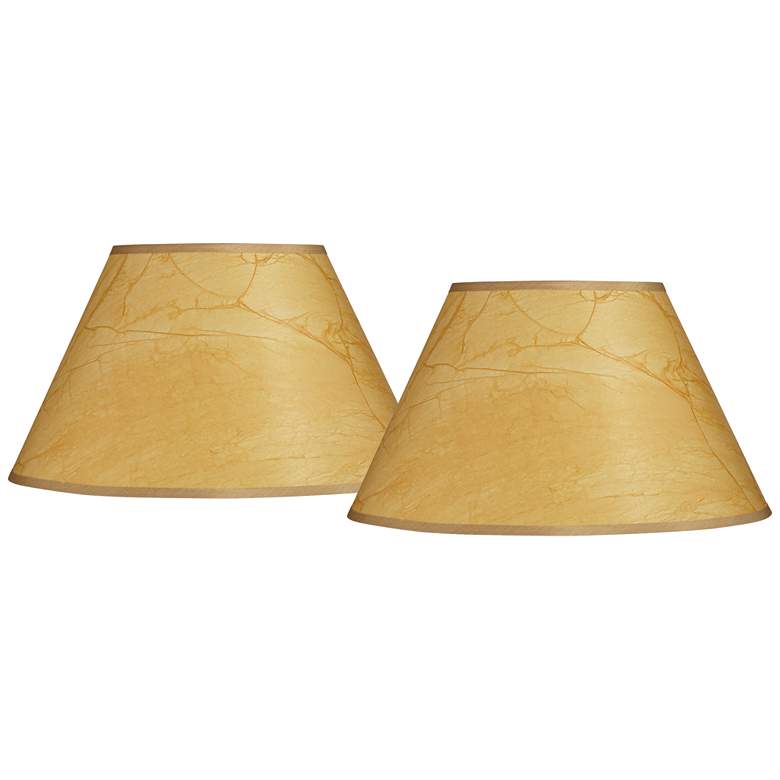 Image 1 Crinkle Paper Set of 2 Empire Lamp Shades 10x20x12 (Spider)