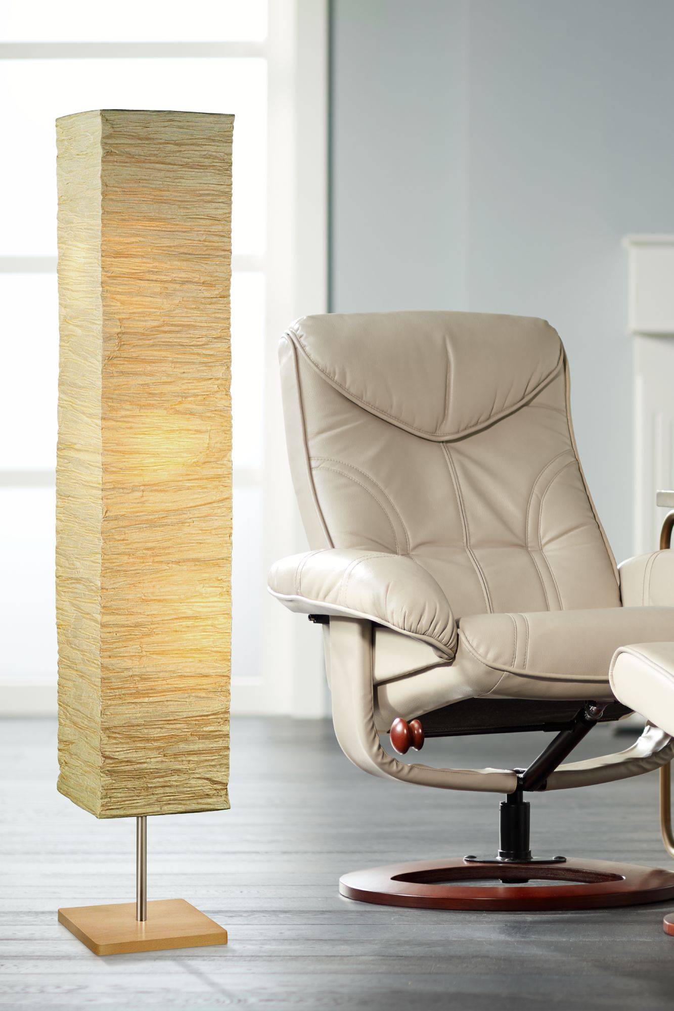 square paper shade floor lamp