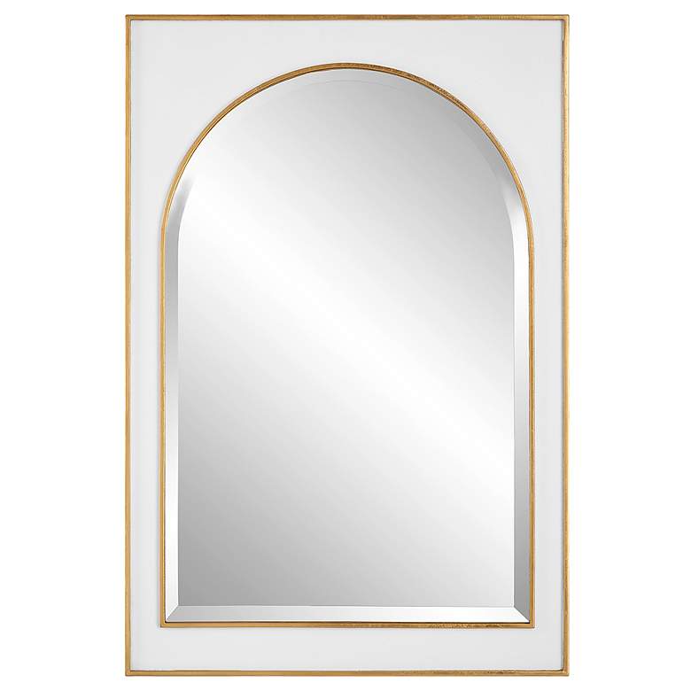 Image 3 Crisanta Antiqued Gold Leaf 25" x 37 1/2" Wall Mirror