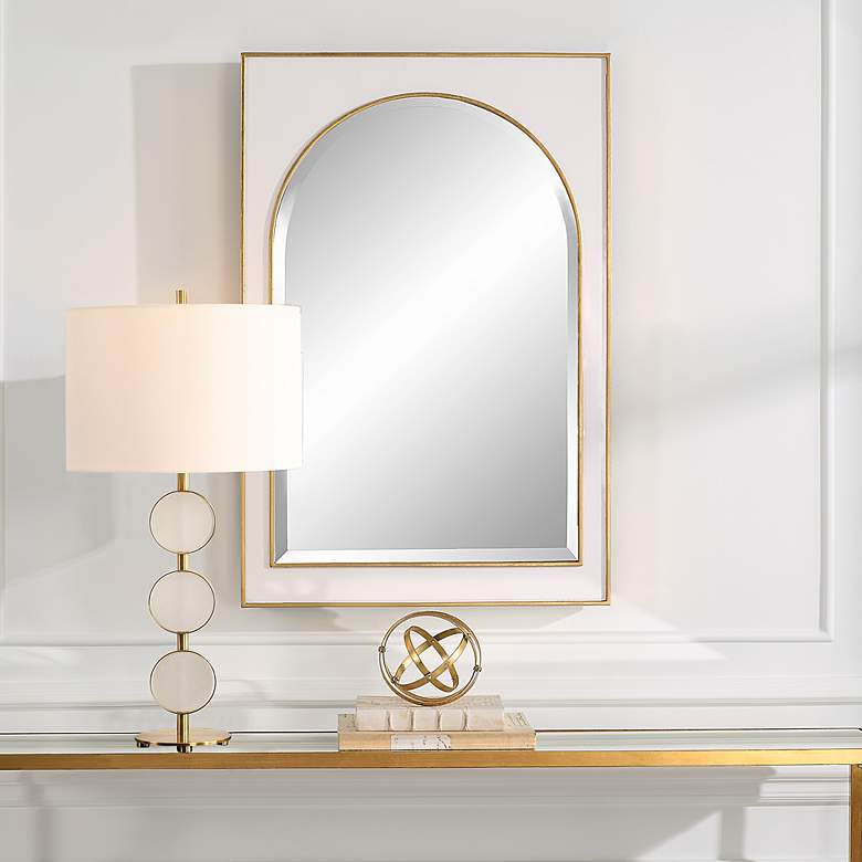 Image 2 Crisanta Antiqued Gold Leaf 25" x 37 1/2" Wall Mirror