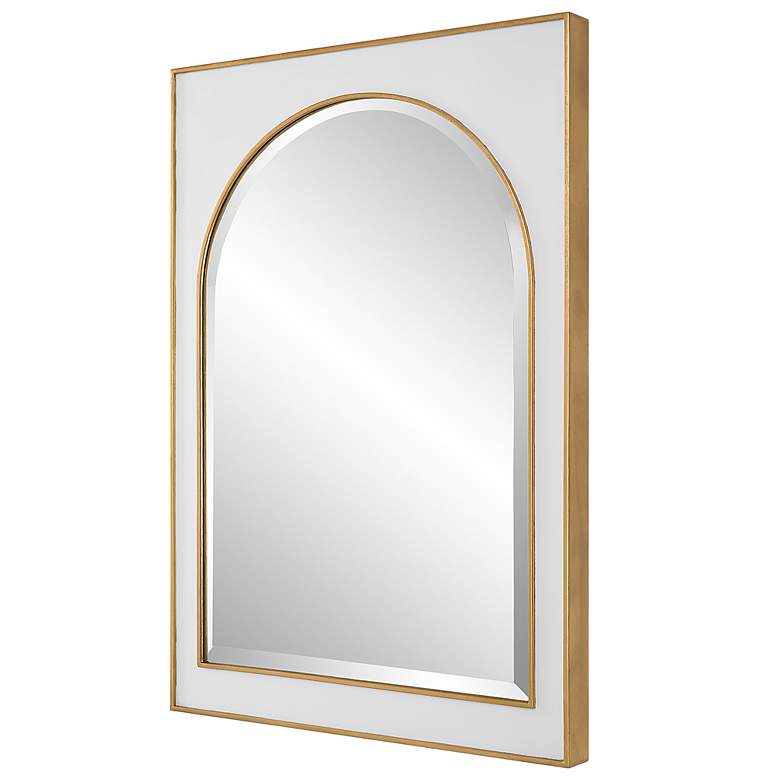 Image 5 Crisanta Antiqued Gold Leaf 25" x 37 1/2" Wall Mirror more views