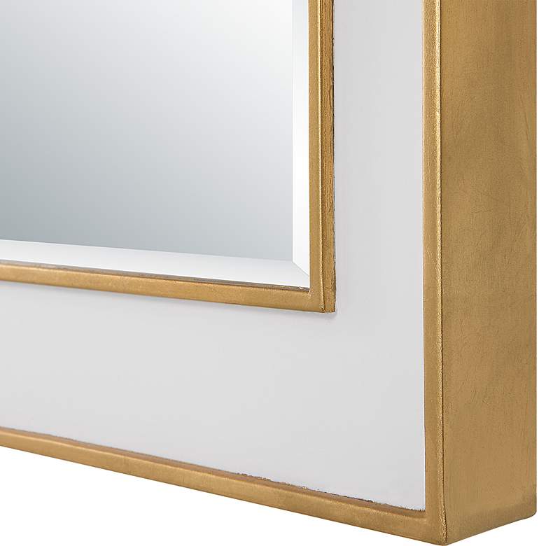 Image 6 Crisanta Antiqued Gold Leaf 25" x 37 1/2" Wall Mirror more views