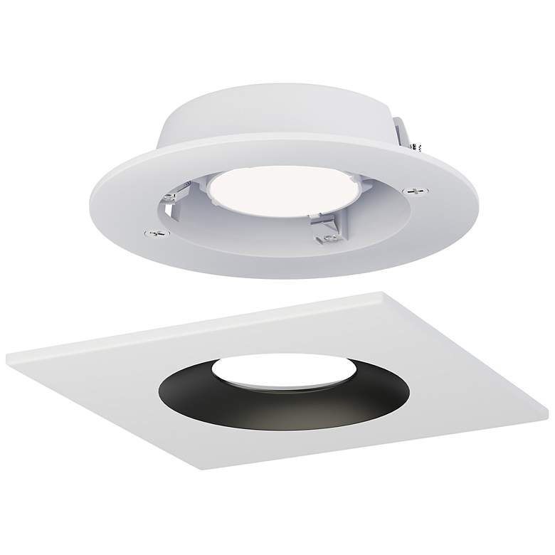 Image 2 Crisp 4" LED Recessed DownLight 3000K - Square White / Black more views