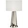 Crispin Brushed Nickel Table Lamp with USB Port and Outlets
