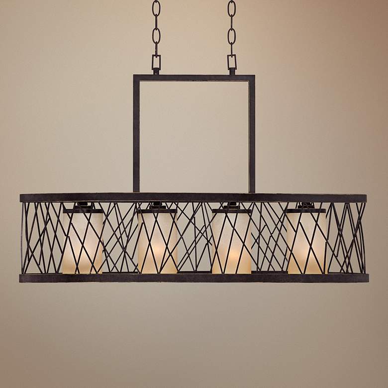 Image 1 Criss Cross Cage 32 inch Wide Island Chandelier
