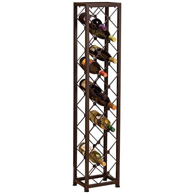 Image 1 Criss Cross Iron 15-Bottle Wine Tower