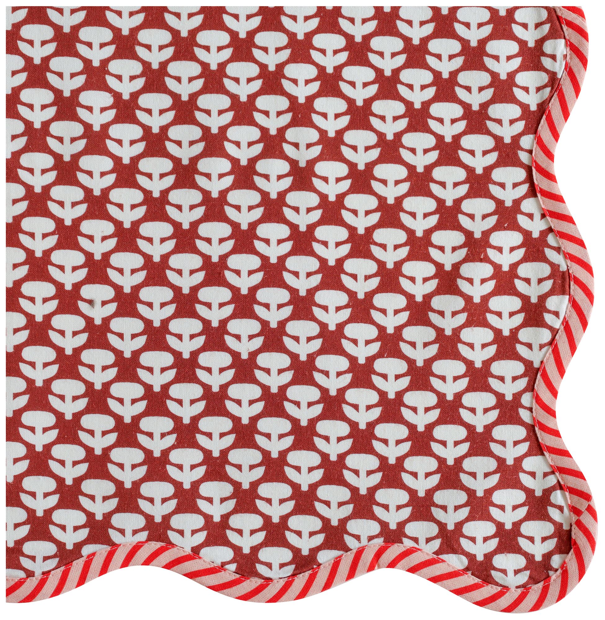 Image 3 Crissy Cotton Canvas Printed Napkins - Set of 4 - Rust Vintage Floral more views