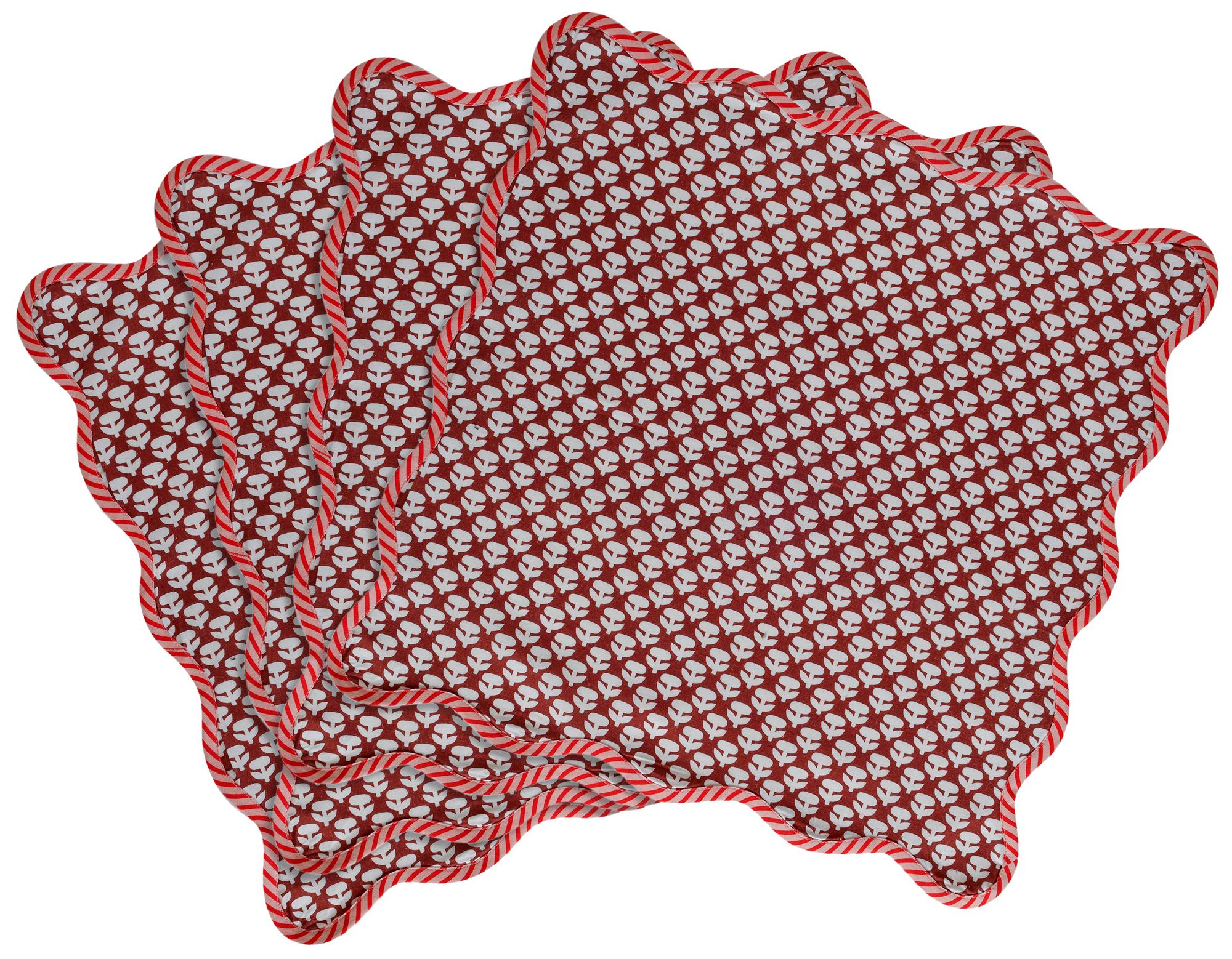 Image 4 Crissy Cotton Canvas Printed Napkins - Set of 4 - Rust Vintage Floral more views