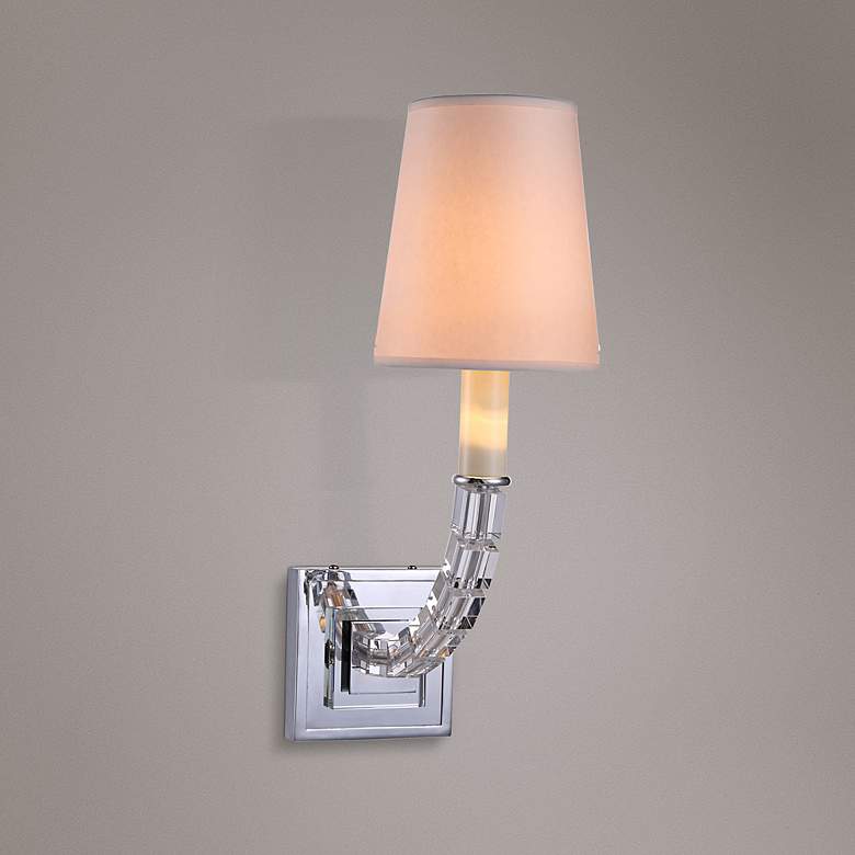 Image 1 Cristal 16 inch 1-Light High Polished Nickel Wall Sconce