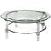 Cristal 42" Wide Chrome and Glass Round Cocktail Table