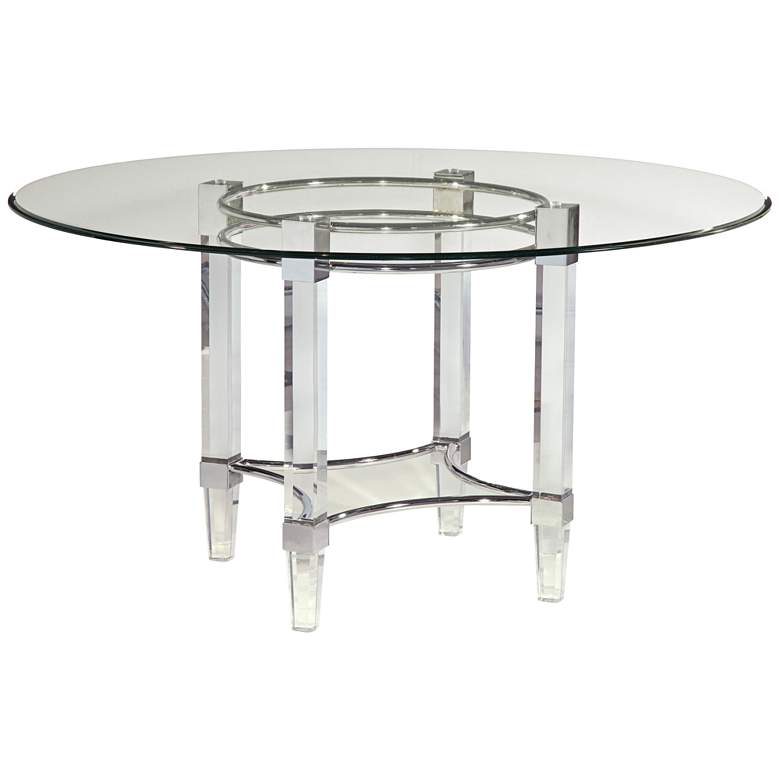 Image 1 Cristal Chrome and Acrylic Round Dining Table