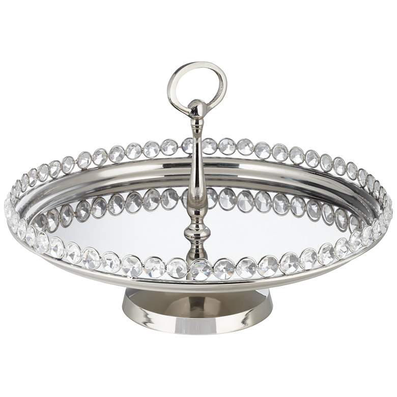 Image 1 Cristalis 12 inch Wide Round Crystal Accent Cake Stand