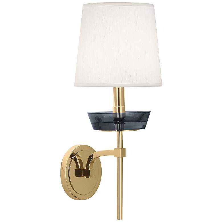 Image 1 Cristallo 18.38" High Modern Brass And Smoke CRYST Wall Sconce
