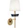 Cristallo 18.38" High Modern Brass And Smoke CRYST Wall Sconce