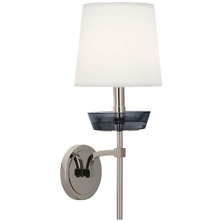 Image 1 Cristallo 18.38" High Polished Nickel And Smoke CRYST Wall Sconce