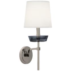 Cristallo 18.38" High Polished Nickel And Smoke CRYST Wall Sconce