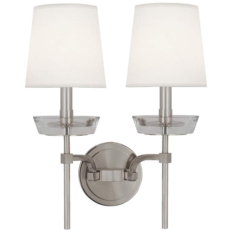 Image 1 Cristallo 18"H 2 Light Polished Nickel And Lucite CRYST Wall Sconce