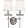 Cristallo 18"H 2 Light Polished Nickel And Lucite CRYST Wall Sconce