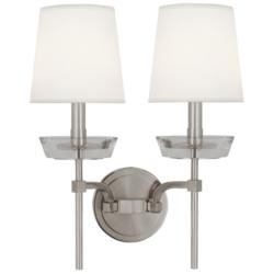 Cristallo 18"H 2 Light Polished Nickel And Lucite CRYST Wall Sconce