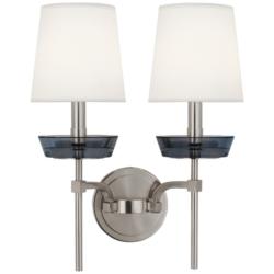 Cristallo 18"H 2 Light Polished Nickel And Smoke CRYST Wall Sconce