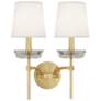 1_Cristallo 18" High 2 Light Modern Brass And Lucite CRYST Wall Sconce