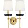 Cristallo 18" High 2 Light Modern Brass And Smoke CRYST Wall Sconce