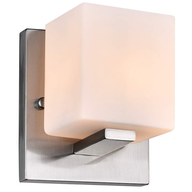 Image 1 Cristini 1 Light Bathroom Sconce With Satin Nickel Finish