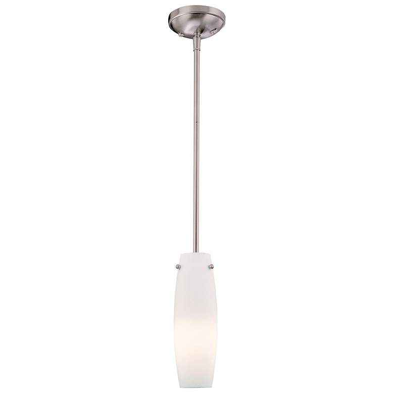 Image 3 Cristof 3 3/4"W Brushed Nickel Mini Pendant w/ Opal Glass