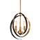 Criterium 12"W Brass and Textured Iron 3-Light Mini Pendant