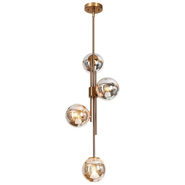Image 1 Crithmum 13 1/2" Wide Plating Brass 4-Light Pendant