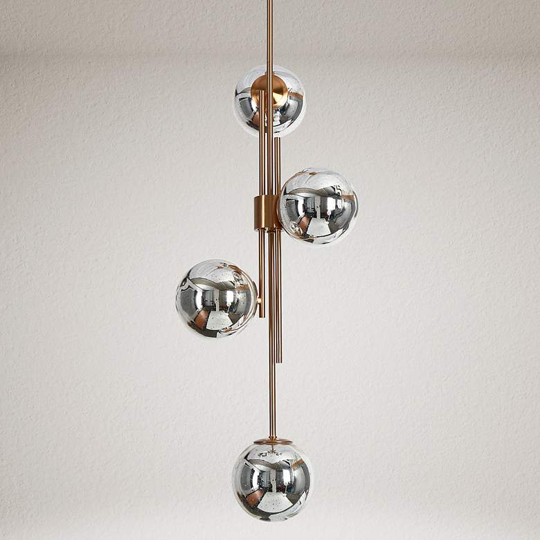 Image 3 Crithmum 13 1/2" Wide Plating Brass 4-Light Pendant more views