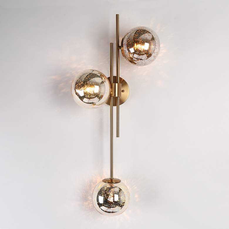 Image 1 Crithmum 3-Light Brass Vanity Bath Lights