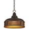 Crocodile Faux Leather 15" Wide Benson Bronze Pendant Light