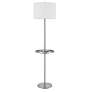 Crofton Brushed Steel Floor Lamp w/ Tray Table and USB Ports
