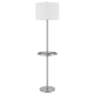 Crofton Brushed Steel Floor Lamp w/ Tray Table and USB Ports