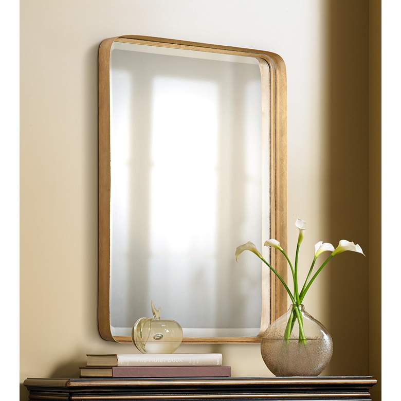 Image 1 Crofton Gold Leaf 20 1/4" x 30 1/4" Wall Mirror