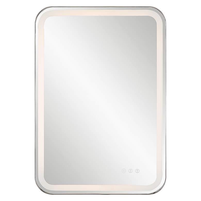 Image 7 Crofton Polished Nickel 22 1/4" x 32 1/4" LED Wall Mirror more views