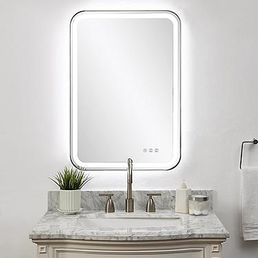 Crofton Polished Nickel 22 1/4" x 32 1/4" LED Wall Mirror