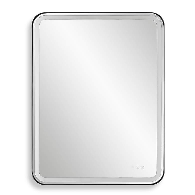 Image 3 Crofton Satin Black 30" x 40" Rectangular LED Wall Mirror