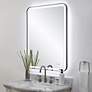 5_Crofton Satin Black 30" x 40" Rectangular LED Wall Mirror more views