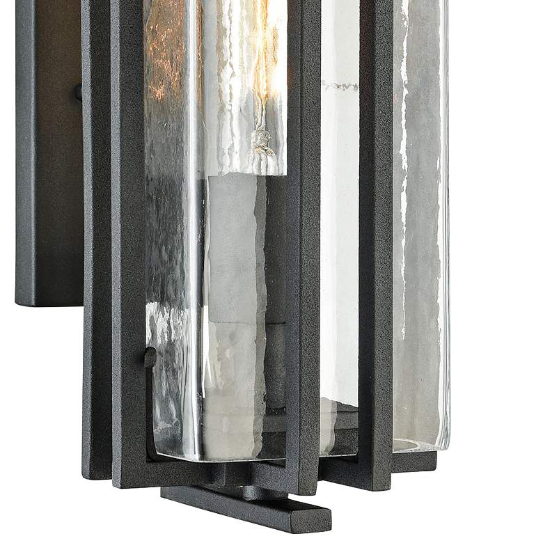 Image 2 Croftwell 12" High Textured Matte Black Outdoor Wall Light more views