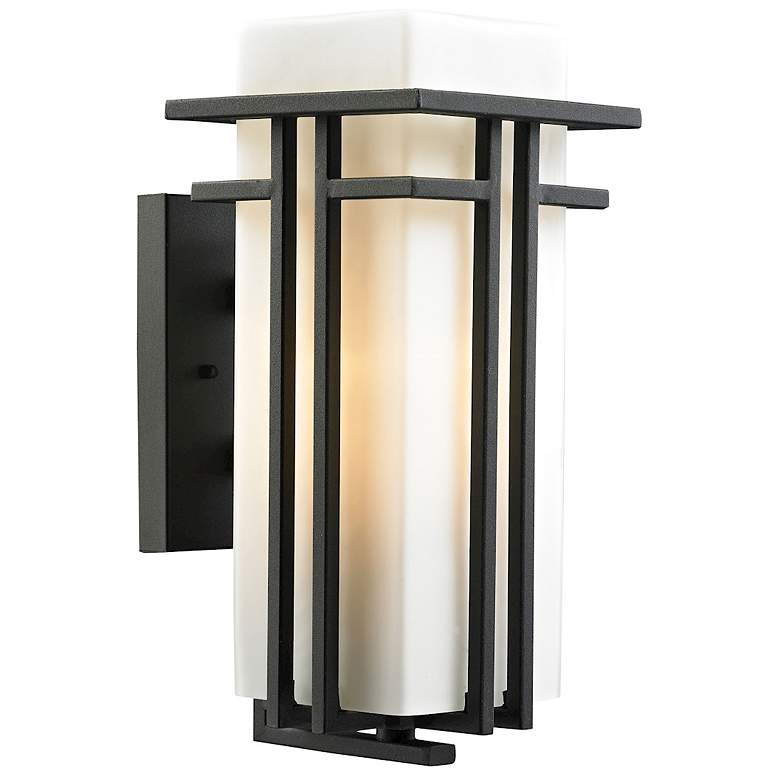 Image 1 Croftwell 15 inch High 1-Light Outdoor Sconce - Textured Matte Black