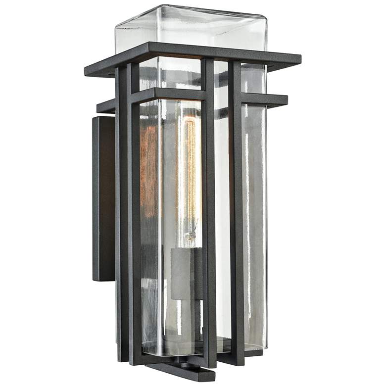 Image 1 Croftwell 15" High Textured Matte Black Outdoor Wall Light