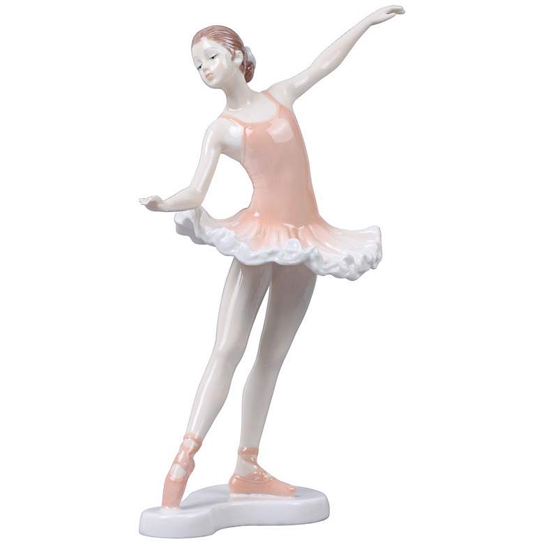 Image 1 Croise Derriere Pink Porcelain 10 inch High Ballerina Figurine