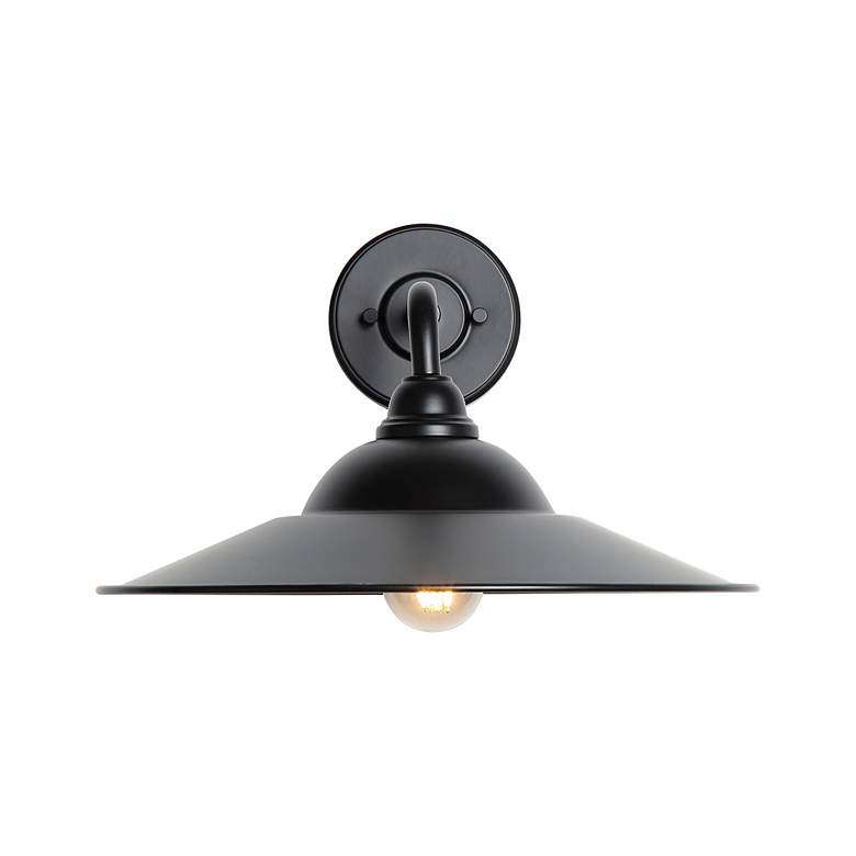 Image 2 Croma LED 15" Wall Sconce - Outdoor in Matte Black with Matte Black Shade more views