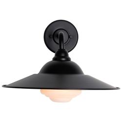 Croma LED 15" Wall Sconce - Outdoor in Matte Black with Matte Black Shade