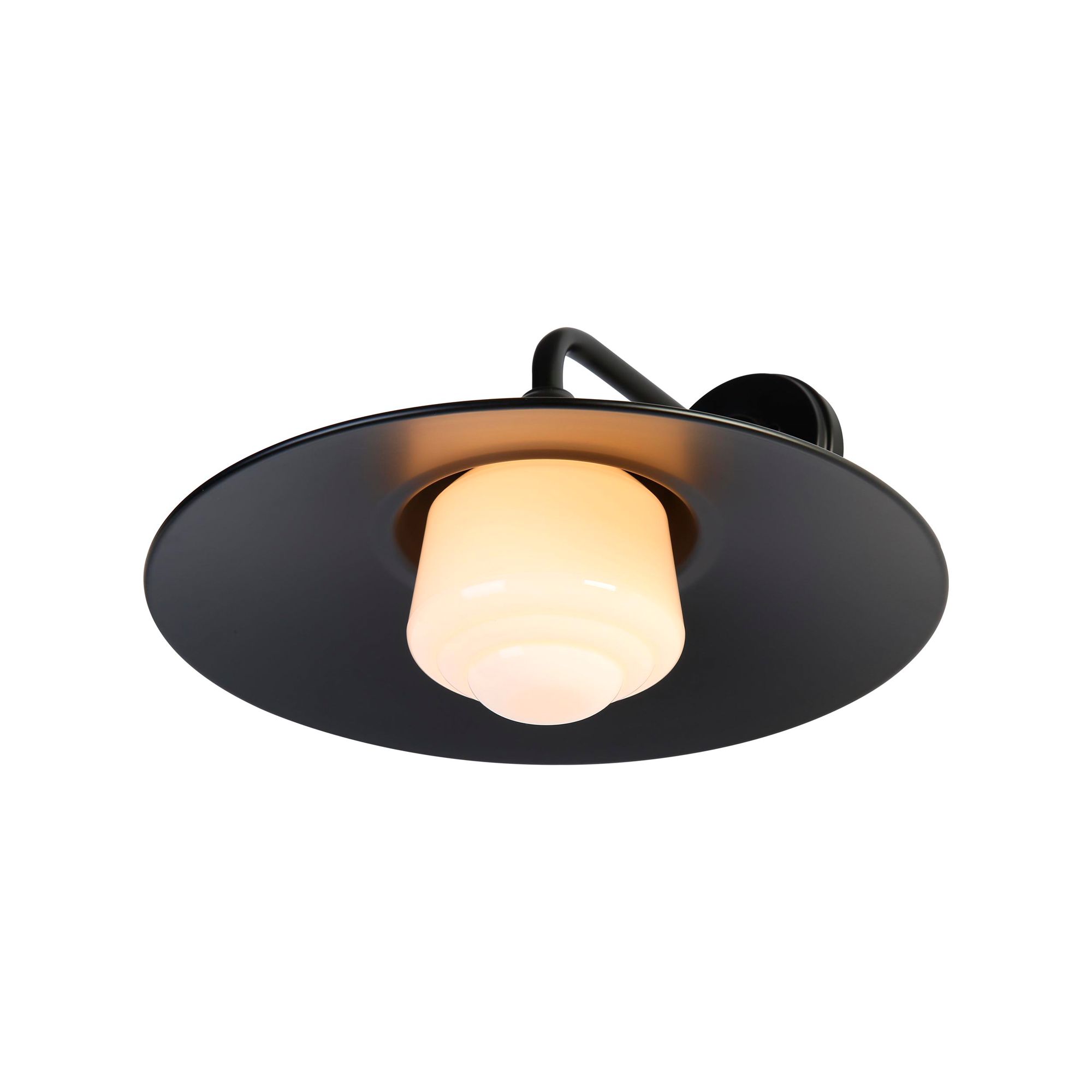 Croma LED 15" Wall Sconce - Outdoor in Matte Black with Matte Black Shade