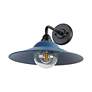 3_Croma LED 15" Wall Sconce - Outdoor in Matte Black with Matte Blue Shade more views
