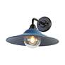 4_Croma LED 15" Wall Sconce - Outdoor in Matte Black with Matte Blue Shade more views