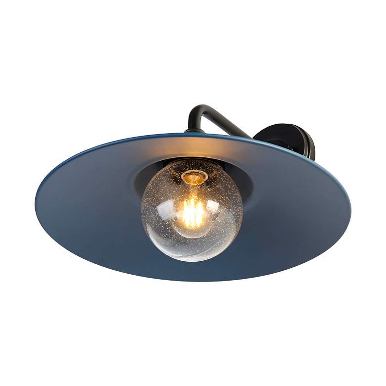 Image 6 Croma LED 15" Wall Sconce - Outdoor in Matte Black with Matte Blue Shade more views